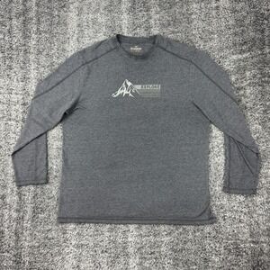 Outdoor Life Men's Size Large Long Sleeve T-Shirt Gray Mountain Explore Graphic